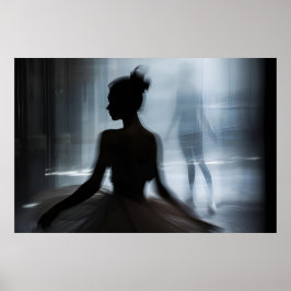 Kunst poster met silhouet van een danser