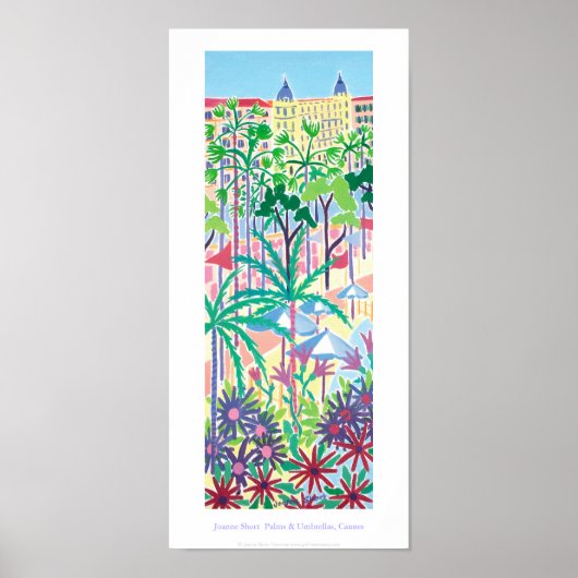 Kunst Poster: Palmen en paraplu's, Cannes Corniche Poster (Voorkant)