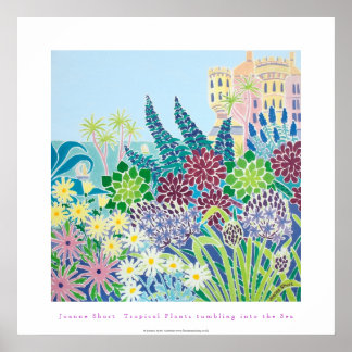 Kunst Poster: Tropische Planten die in het Zee sto Poster