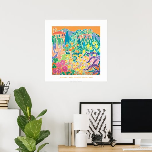 Kunst Poster: Zingend en Zingend, Hanbury Garden Poster (Thuiskantoor)