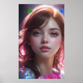 Kunst Potpourri  Een Kleurrijk Meisje Poster
