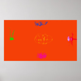 Kunst Potpourri  Oranje Minimaal Abstract Poster