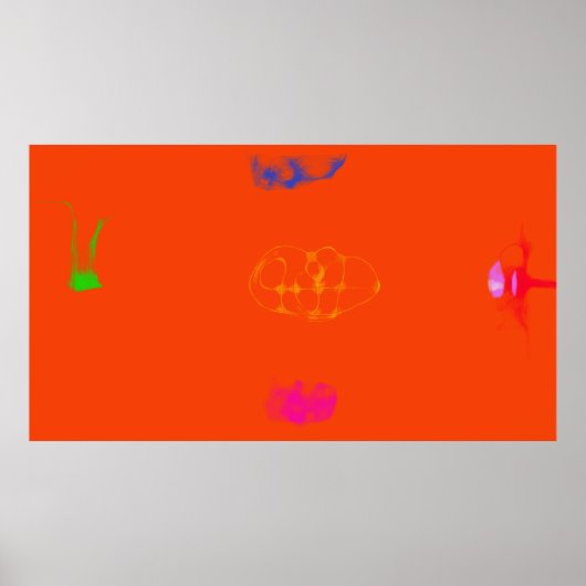 Kunst Potpourri  Oranje Minimaal Abstract Poster (Voorkant)