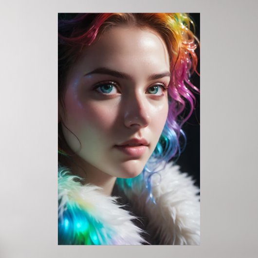 Kunst Potpourri Regenboog Meisje Poster (Voorkant)