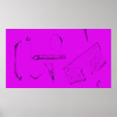 Kunst Potpourri Roze Absract Minimalisme Poster (Voorkant)