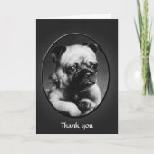 kunst Pug Puppy "dank je wel" Bedankkaart (Voorkant)