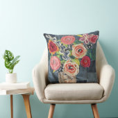 kunst quilt ontworpen rozen boeket kussen met zonn (Stoel)