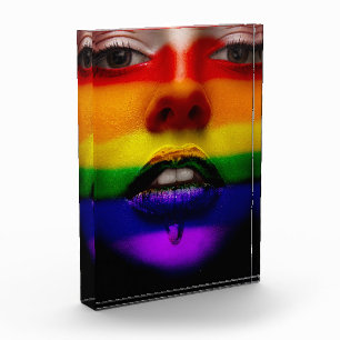 Kunst: Rainbow Gay Pride Gezicht Fotoblokken