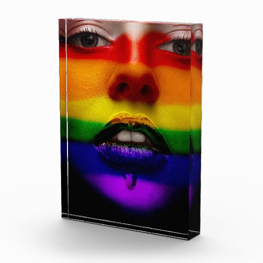 Kunst: Rainbow Gay Pride Gezicht Fotoblokken (Rechts)