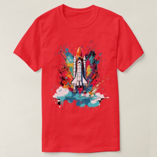 Kunst Raket Lancering Ruimte Geschenken Wetenschap T-shirt (Design voorkant)