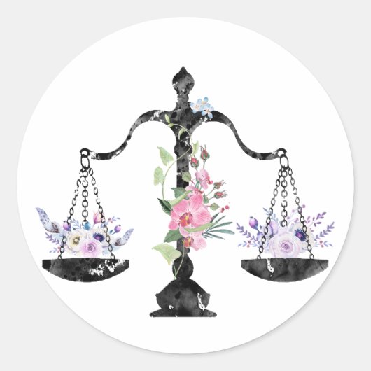 Kunst Rechtvaardigheidsschaal Ronde Sticker (Voorkant)