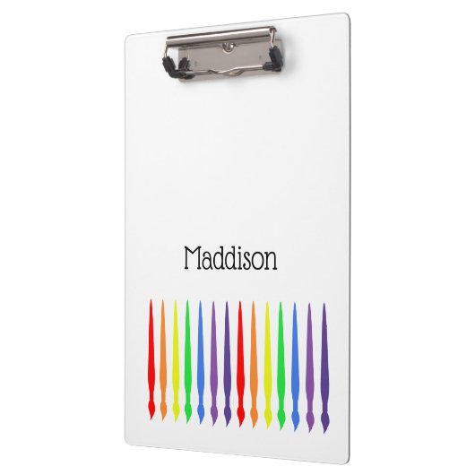 KUNST, regenboogverfborstels en jouw naam Klembord (Links)