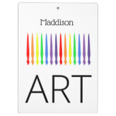 KUNST, regenboogverfborstels en jouw naam Klembord (Achterkant)