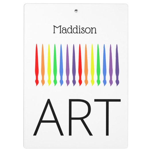KUNST, regenboogverfborstels en jouw naam Klembord (Achterkant)
