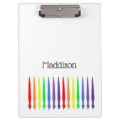 KUNST, regenboogverfborstels en jouw naam Klembord (Voorkant)