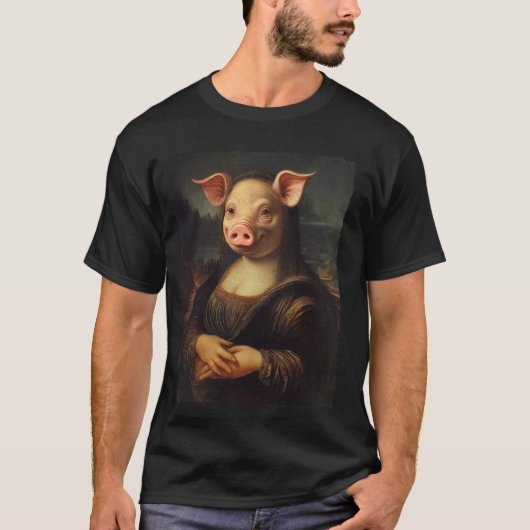 Kunst Renaissance Schilderij Grappige Mona Lisa Va T-shirt (Voorkant)