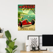 Kunst Retro Poster Monaco Race Auto Reis Poster (Thuiskantoor)