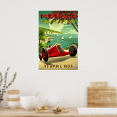 Kunst Retro Poster Monaco Race Auto Reis Poster (Keuken)