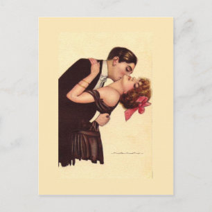 Kunst ~ Romantic Enraptured Couple Briefkaart