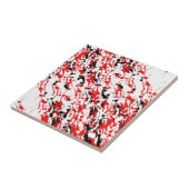 Kunst rood en zwart met foto's en strippen tegeltje (Zijkant)