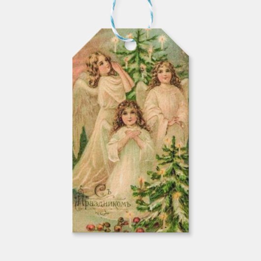  Kunst Russische kerstangels Cadeaulabel (Voorkant)