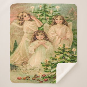 Kunst Russische kerstangels Sherpa Deken