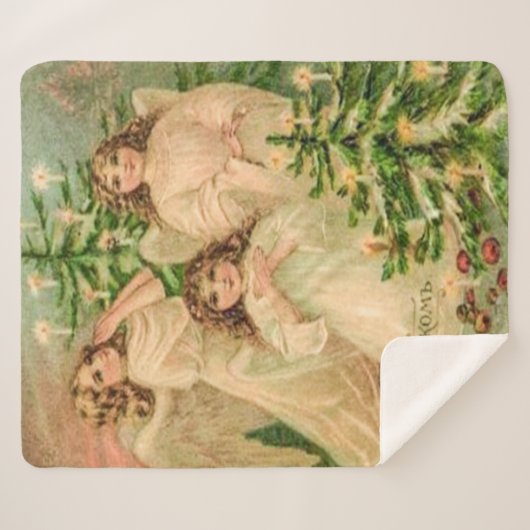 Kunst Russische kerstangels Sherpa Deken (Voorkant (horizontaal))