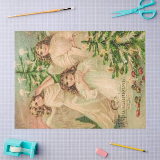 Kunst Russische kerstangels Tissuepapier (Craft)