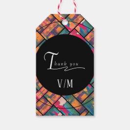Kunst Schilder Kleurrijk Modern Abstract Dank Je Cadeaulabel