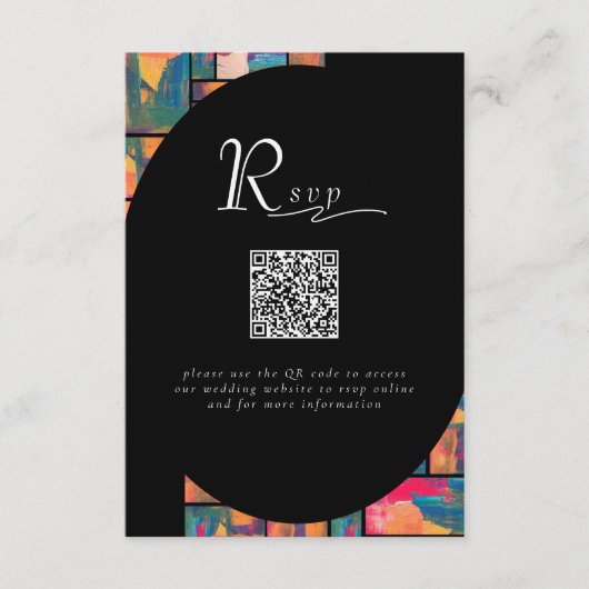Kunst Schilder Kleurrijk Modern Abstract QR Code T Informatiekaartje (Voorkant)