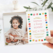 Kunst schilderen 7e verjaardag Fotouitnodiging Kaart