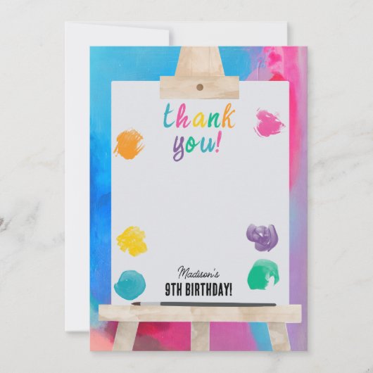 Kunst Schilderen Ambacht Kunstenaar Verf Verjaarda Bedankkaart (Voorkant)