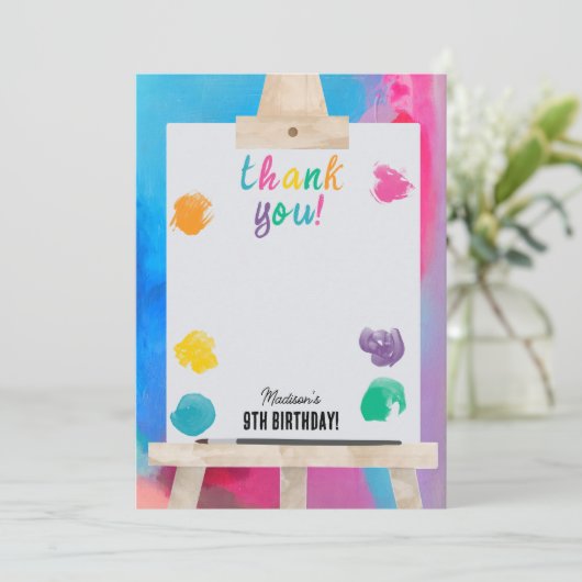 Kunst Schilderen Ambacht Kunstenaar Verf Verjaarda Bedankkaart (Staand voorkant)