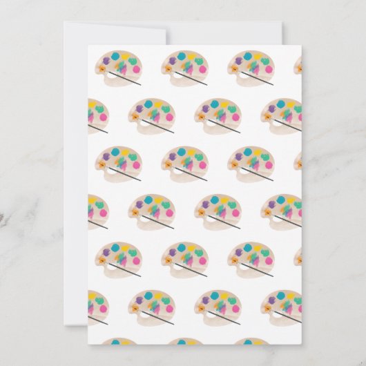 Kunst Schilderen Ambacht Kunstenaar Verf Verjaarda Bedankkaart (Achterkant)