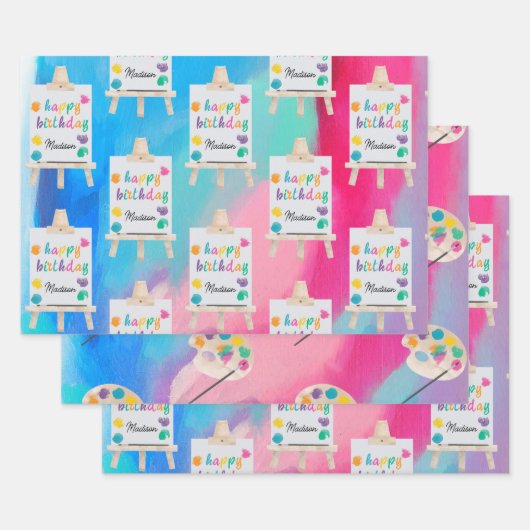 Kunst Schilderen Ambacht Kunstenaar Verf Verjaarda Inpakpapier Vel (Set)