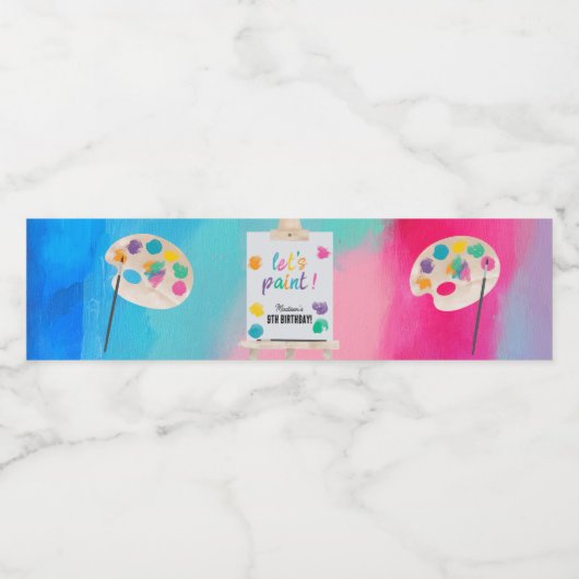 Kunst Schilderen Ambacht Kunstenaar Verf Verjaarda Waterfles Etiket (Enkel label)