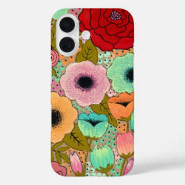 Kunst Schilderen Bloemen Apple iPhone 16 Hoesje