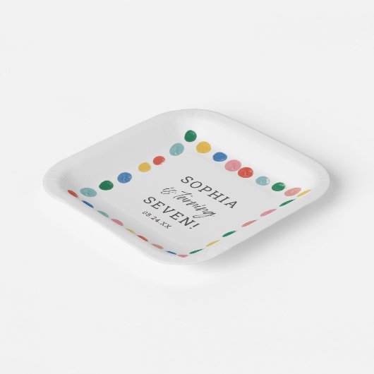 Kunst Schilderen Feest Schilderen Kinderen Verjaar Papieren Bordje (Gebogen)