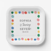 Kunst Schilderen Feest Schilderen Kinderen Verjaar Papieren Bordje (Voorkant)