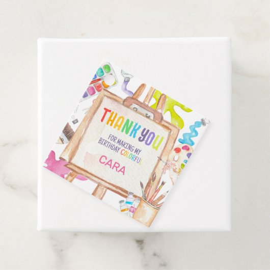 Kunst Schilderen Verjaardag Party Square Favoriet  Bedankjes Labels (In situ)