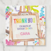 Kunst Schilderen Verjaardag Party Square Favoriet Bedankjes Labels (Voorkant)