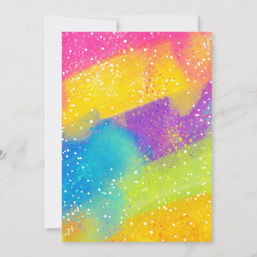 Kunst Schilderen Verjaardag Party Uitnodiging, Rai Kaart (Achterkant)