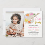 Kunst schilderende Birthday Party Fotouitnodiging Kaart (Voorkant)