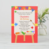 Kunst schilderende uitnodiging van de Birthday Par (Staand voorkant)