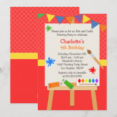 Kunst schilderende uitnodiging van de Birthday Par (Voorkant / Achterkant)