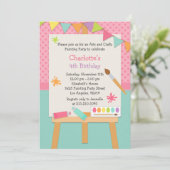 Kunst schilderende uitnodiging van de Birthday Par (Staand voorkant)