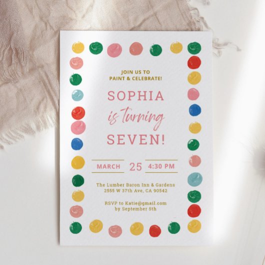 Kunst Schilderfeest Meisje Schilderen Verjaardag K Kaart