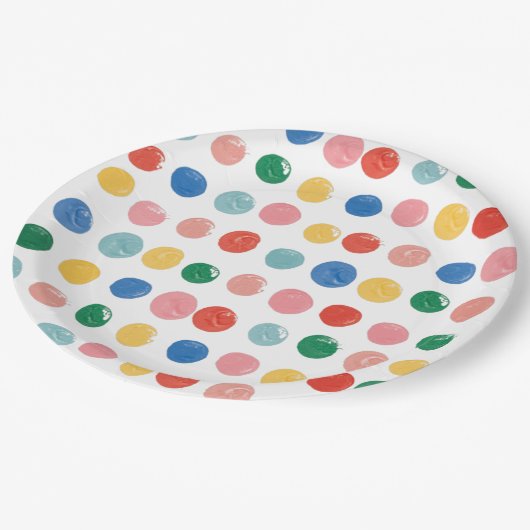 Kunst Schilderfeest Schilderen Kinder Verjaardag Papieren Bordje (Gekanteld)