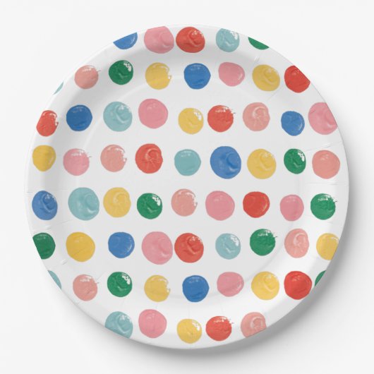 Kunst Schilderfeest Schilderen Kinder Verjaardag Papieren Bordje (Voorkant)