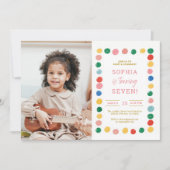 Kunst Schilderij 7e Verjaardagsfeestje Foto Uitnod Kaart (Voorkant)